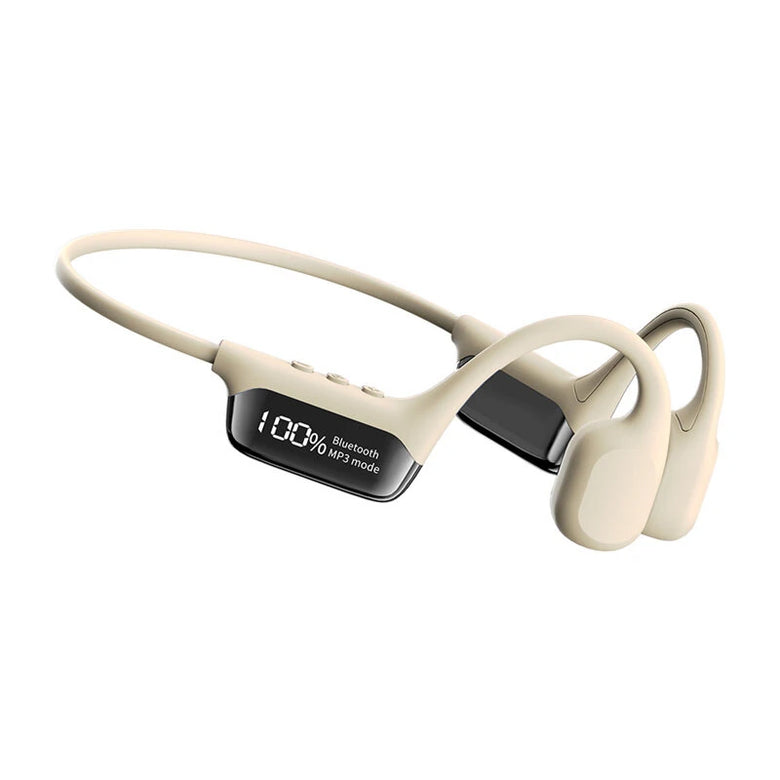 New Display Screen Bone Conduction Bluetooth 5.4 Earphone With 32GB Memory 360 Panoramic Sound High&Low Dual Diaphragm 3D Ultra-Sensory Display Screen IP68 Depth Wateproof and Sweatproof Earclips Sports Headphones