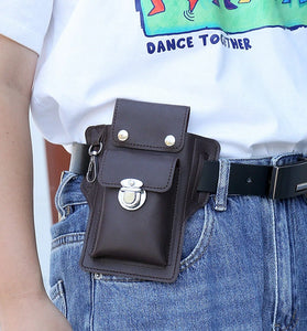 6.9-inch Mobile Phone Bag Men's Multifunctional Anti-theft Waterproof Waist Bag Hang Keys Belted Phone Pouch