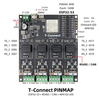 LILYGO T-Connect ESP32-S3 Industrial Control Development Board RS485 CAN Module WiFi bluetooth Low Power Wireless Modules Board