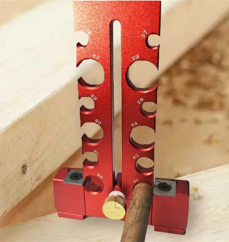 Woodworking Adjustable Dowel Maker Jig 7mm-18mm Carbide Blade Double-edged Cutting Aluminum Alloy Electric Drill Milling Tool