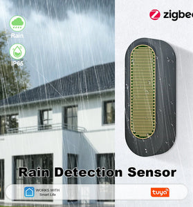 Tuya Zigbe Rain Sensor Tuya Smart IP65 Outdoor Waterproof Rain Detection Water Leak Sensor Real Time APP Monitoring Alert