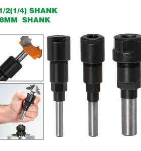 1/4 Inch Shank 1/2 Inch Shank 8mm Shank Router Collet Chuck Extension Router Bit Collet Extension Adapter