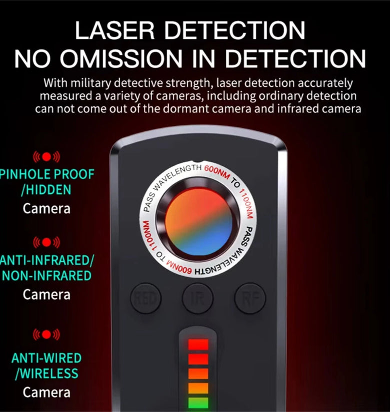M40 Pro Anti Spy Detector Infrared Camera Finder GPS Tracker Wireless Bug Sweeper for Car and Hotel