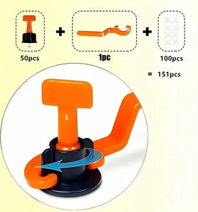 151pcs Tile Flat System Washers for Wall Flat Wedge Washers and Brackets Reusable Easy to Use DIY Tile Installation Leveling Tool PP Material