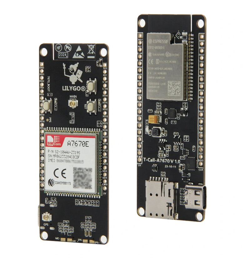 LILYGO T-Call A7670 4G 2G ESP32 Development Board A7670E LTE GSM Cellular Network ESP32-WROVER-E WiFi bluetooth Wireless Module