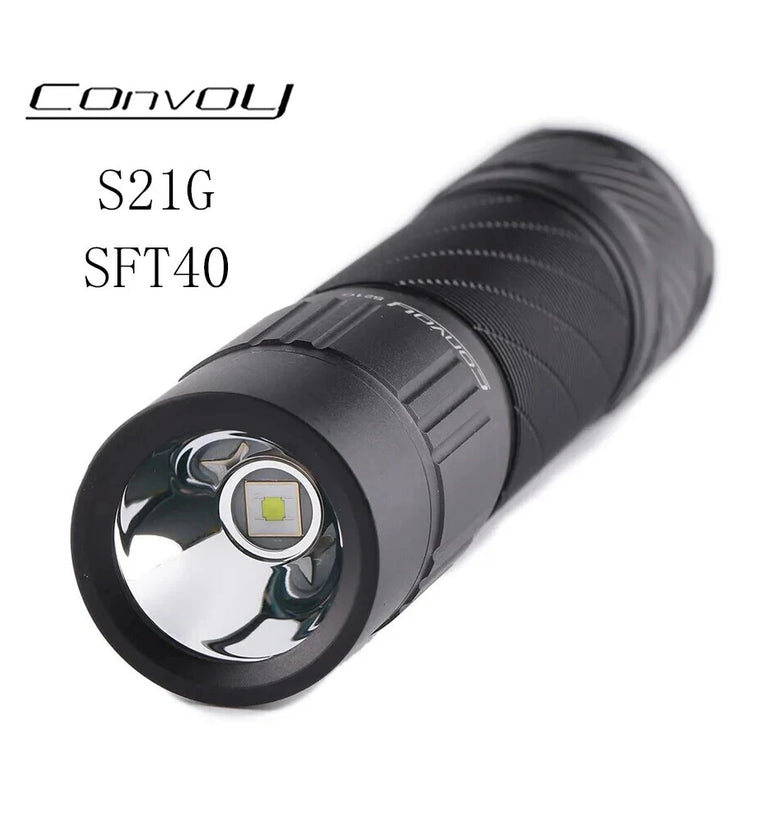 Convoy S21G with SST40 SFT40 LED 21700 High Power LED Flashlight Flash Light Super Bright Easy Control Linterna Camping Fishing Work Latarka Portable 5000K 6500K LED Torch