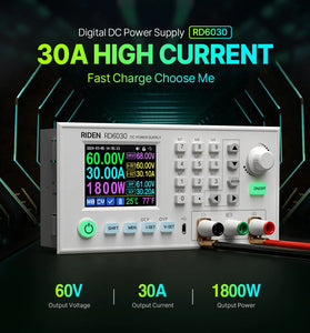 RIDEN RD6030/W 60V 30A DC Voltage Step-down Stabilized Lab Power Supply Module Buck Adjustable Converter Battery Charging