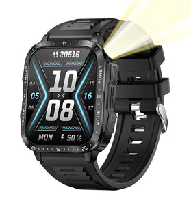 Senbono KT79 1.96inch HD Screen IPX8-3ATM Waterproof SOS Flashlight bluetooth Call Heart Rate Blood Pressure Blood Oxygen Monitor Sleep Monitoring Women's Health Multi-sport Modes Music Playback Smart Watch