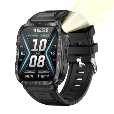 Senbono KT79 1.96inch HD Screen IPX8-3ATM Waterproof SOS Flashlight bluetooth Call Heart Rate Blood Pressure Blood Oxygen Monitor Sleep Monitoring Women's Health Multi-sport Modes Music Playback Smart Watch