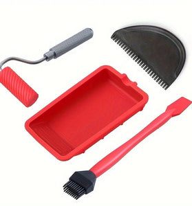Woodworking Glue Applicator Set Silicone Brush Roller Paint Tray Precise Glue Spreader Easy Cleaning Compact Design for Woodcraft DIY Projects