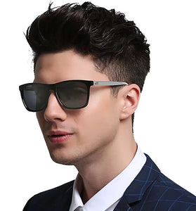 Men's Photochromic Sunglasses Classic Square UV400 Polarized Outdoor Cycling Sun Glasses