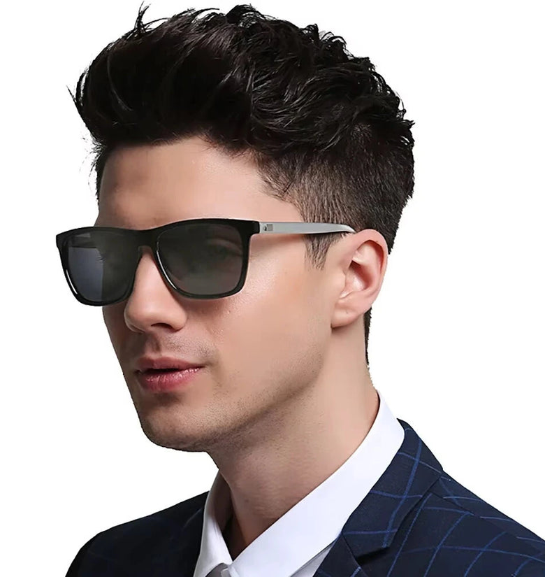 Men's Photochromic Sunglasses Classic Square UV400 Polarized Outdoor Cycling Sun Glasses