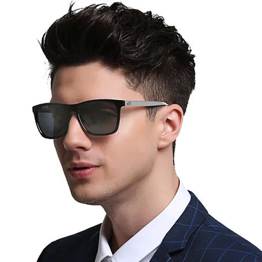 Men's Photochromic Sunglasses Classic Square UV400 Polarized Outdoor Cycling Sun Glasses