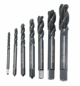 Drillpro 7pcs M3-M12 HSS Nitriding Coated Screw Tap Metric Right Hand Spiral Screw Thread Tap