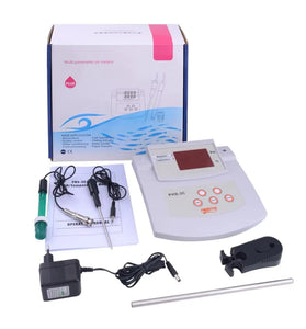 PHS-3C PH Meter 2 in 1 PH Temp Tester Automatic Calibration 0-14 PH 0-100 Range LED Display Laboratory Aquarium Pool