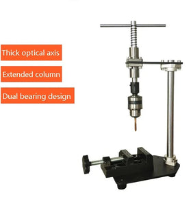 Manual Vertical Tapping Machine Slide Rail Diameter 12MM Clamping Range 1.5-10MM Adjustable Tap Wrench Desktop Rocking Probe Arm Metal Construction Black Vise Attached