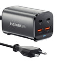 [GaN Tech] ESSAGER ES-CD35 67W 4-Port USB PD Charger 2USB-A+2USB-C PD3.0 QC4.0 AFC FCP SCP PPS BC1.2 DCP Apple2.4A Fast Charging Wall Charger Adapter EU Plug US Plug with 1M C8 Power Cable