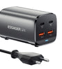 [GaN Tech] ESSAGER ES-CD35 67W 4-Port USB PD Charger 2USB-A+2USB-C PD3.0 QC4.0 AFC FCP SCP PPS BC1.2 DCP Apple2.4A Fast Charging Wall Charger Adapter EU Plug US Plug with 1M C8 Power Cable