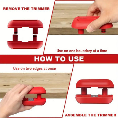 Edge Banding Trimmer Tool Set with 30-Degree Tungsten Carbide Blades Pneumatic Air Spring 4-Cut Direction Plastic Manual Operation for Woodworking and Carpentry