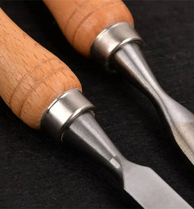 7PCS Premium Wood Turning Carving Chisels Set DIY Woodworking Sculpting Tools Includes Flat Curved Skew Chisels and Wooden Hammer