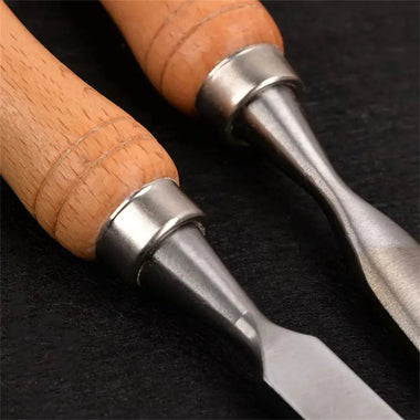 7PCS Premium Wood Turning Carving Chisels Set DIY Woodworking Sculpting Tools Includes Flat Curved Skew Chisels and Wooden Hammer