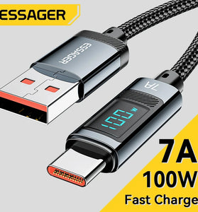 ESSAGER 7A USB-A to Type-C Cable QC Fast Charging Data Transmission Copper Core Line 1M/2M Long for iPhone 15 15 Plus for Samsung Galaxy Z Flip4  for Huawei Mate60 Pro for Xiaomi 13pro