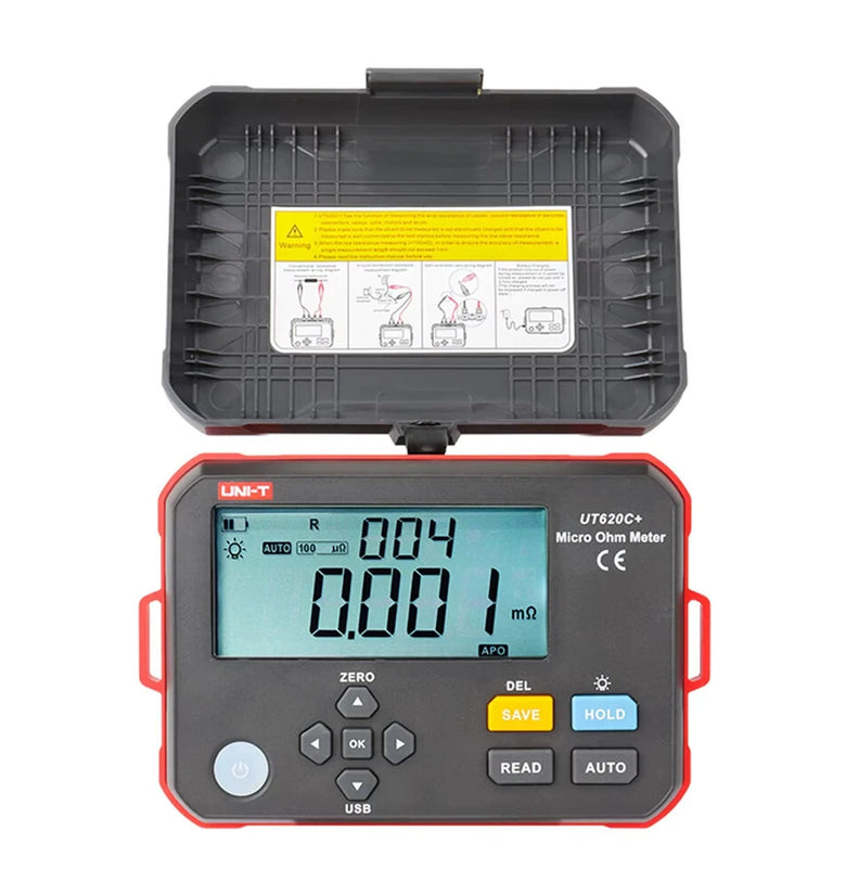 UNI-T UT620C Plus Micro Ohmmeter 0.001m to 300.0k 1A Current Four Wire Measurement USB Data Transfer Rechargeable Battery High Precision Resistance Tester