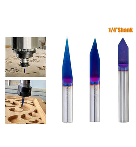 1/4 Inch Shank V Groove CNC Router Bit YK20 Tungsten Carbide 15 30 60 Angles for Wood Acrylic Aluminum Engraving Carving Tools