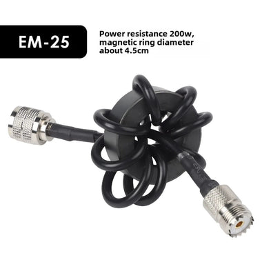Shortwave Choke Coil Magnetic Ring EM-25 EM-43 HF Radio Accessory 200W 1000W Noise Suppression Electromagnetic Interference Reduction