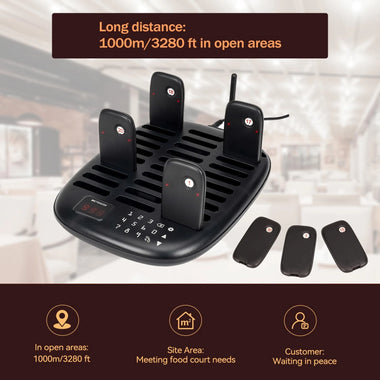 10/16/30PCS Retekess TD175 TD175S TD175P Restaurant Pager System 1000m Range 30 Pagers Set Vibration Flashing Beep Wireless Paging System