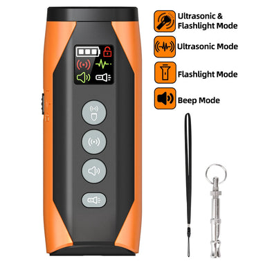 SD01 Dog Repeller Ultrasonic Dog Training Device Stop Anti Barking Handheld Portable 4in1 Beep With LED Flashlight Pets Dog Trainer
