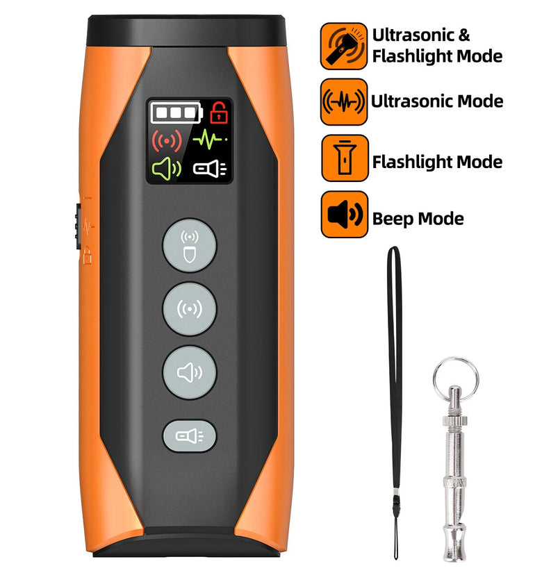 SD01 Dog Repeller Ultrasonic Dog Training Device Stop Anti Barking Handheld Portable 4in1 Beep With LED Flashlight Pets Dog Trainer