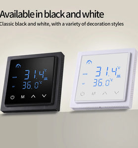 MH1828A AC85-265V 16A Floor Heating Temperature Controller Wall-Mounted Smart Thermostat with LED Touch Screen Wiring Electric Heating Control for Home Tile/Wooden/Marble Floor