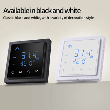 MH1828A AC85-265V 16A Floor Heating Temperature Controller Wall-Mounted Smart Thermostat with LED Touch Screen Wiring Electric Heating Control for Home Tile/Wooden/Marble Floor