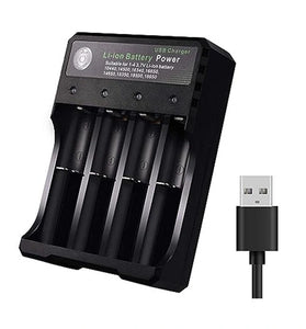 USB Intelligent Universal Rechargeable Battery Charger 18650 Flashlight Charger 4 Slots Fast Charge for 3.7V Li-ion TR IMR 10440 14500 16650 14650 18350 18500 16340(RCR123) Batteries