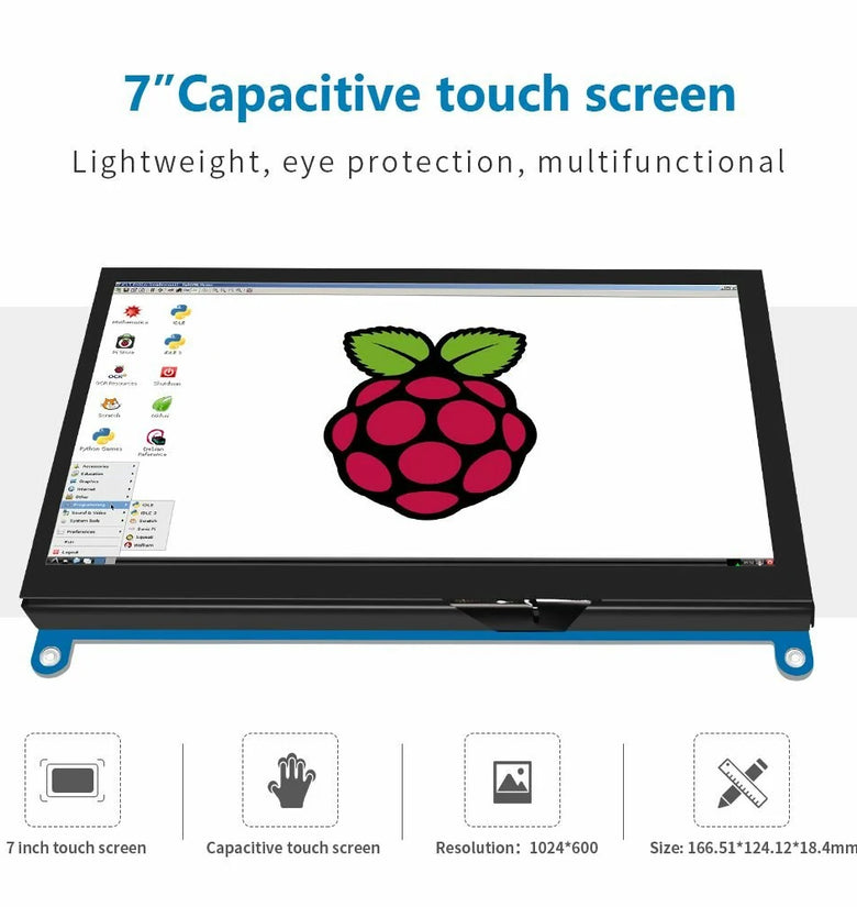 7Inch IPS/TN AIDA64 LCD Display mini pc Touch HDMI Module 1024 x 600 for Raspberry Pi 3 Pi4 PC Monitor Moniteur Orange pi