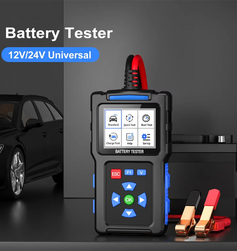 JDiag BT300 12V 24V Car Battery Tester Universal 2.4 inch TFT Color Screen Multiple Testing Modes 20-2000 CCA 10AH-300AH Lead-acid AGM Flat AGM GEL Gel Batteries Tester