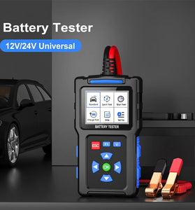 JDiag BT300 12V 24V Car Battery Tester Universal 2.4 inch TFT Color Screen Multiple Testing Modes 20-2000 CCA 10AH-300AH Lead-acid AGM Flat AGM GEL Gel Batteries Tester