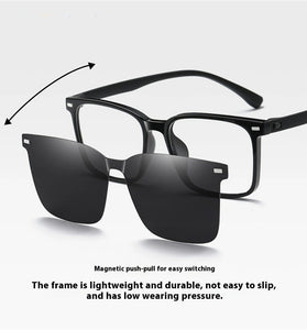 Magnetic Sunglasses for Men Women Fashion Square Lightweight Outdoor UV400 Sunshade Fishing Driving Eyeglasses