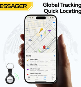ESSAGER Smart Tag Tracker Items Locator for Keys Wallet Lightweight Anti Lost Alarm Sound Reminder Works with IP Find My