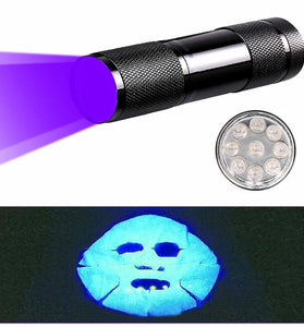 BIKIGHT U01 9x LED Violet Light Multifunction UV LED Flashlight Fluorescence Detection Pen AAA