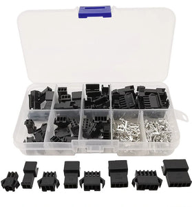 200Pcs 2.54mm Pitch JST SM Connector Kit 2/3/4/5Pin Male/Female Housing Pin Header Crimp Terminals Electrical Wire Connector Kit