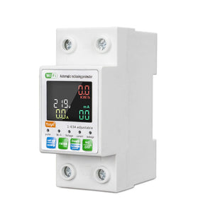 Tuya WiFi Intelligent Circuit Breaker with LCD Display App Control, Four Timing Modes Comprehensive Protection System Durable Flame-Retardant Construction - Home Automation Energy Monitor Smart Device