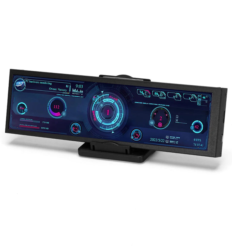 8.8 Inch Long Strip LCD Screen 1920*480P HD Driver Board Secondary Monitor AIDA64 Sub Display CPU GPU SSD Information