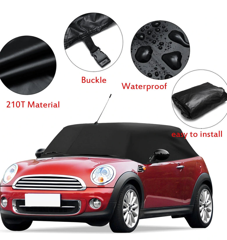 210T Car Half Body Cover For BMW MINI 2004+ Roof Protector UV Snow Resistant