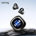 Sanag S5 PRO Open Ear Clip Earbuds bluetooth Earphone LED Colorful Touch Screen 32GB MP3 Player Directin Tone Comfort Wear Smart Screen Headphone