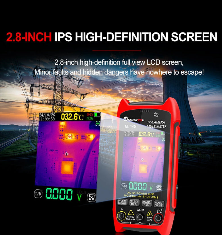 MUSTOOL  MT14S/MT14SPRO Thermal Imaging Multimeter & PCB Circuit Board Tester ISR 240x240 -20C to +550C 25HZ 1000V DC 750V AC 10A Resistance Measurement