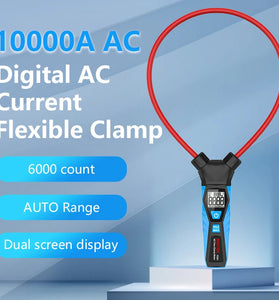 MESTEK FC01 Digital AC Current Flexible Clamp Meter 9999A Auto Range LCD Frequency MAX Value Lock