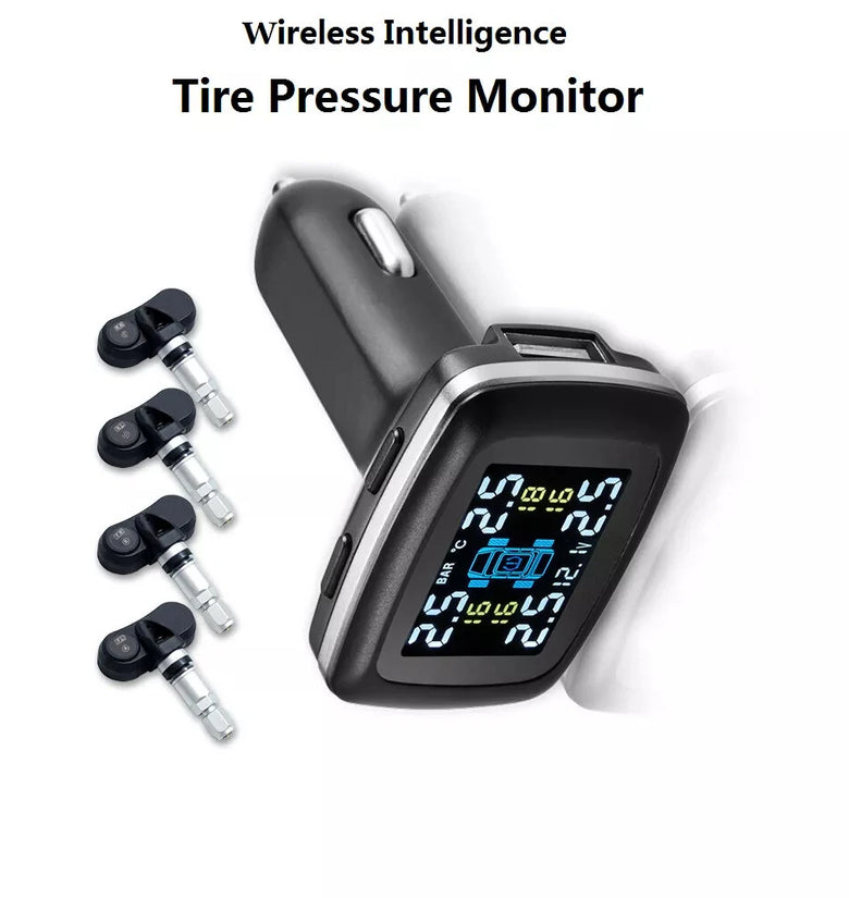 Tire Pressure Monitoring System TPMS Display Wireless Four-Wheel Independent Display Tire Pressure Monitor Tire Pressure Detector