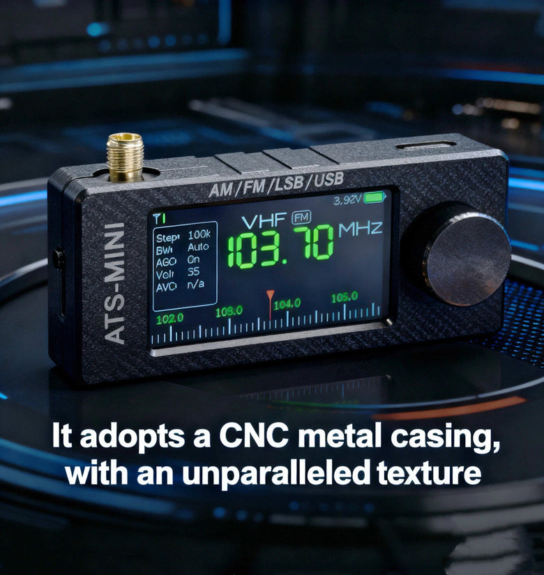 AMNVOLT V3S ATS Mini SI4732 Radio All Band Receiver CNC Metal DSP AM FM SSB LSB USB Hi-Z Circuit